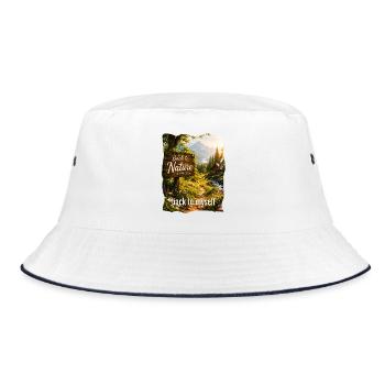 Back to Nature Zu Mir Selbst - Bucket Hat - Weiß/Navy - Vorne