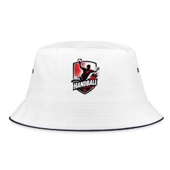 Handball Shield Motif with Ball - Bucket Hat - white/navy - Front