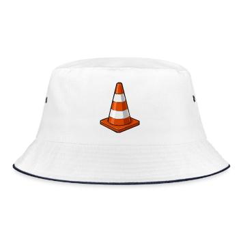 Kegelkunst Orange-Weiß Kegel - Bucket Hat - white/navy - Front