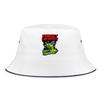 Lab-Safety Adieu: Superkräfte - Bucket Hat - Weiß/Navy - Vorne