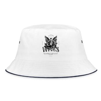 Black Angel Wings Gothic - Bucket Hat - white/navy - Front