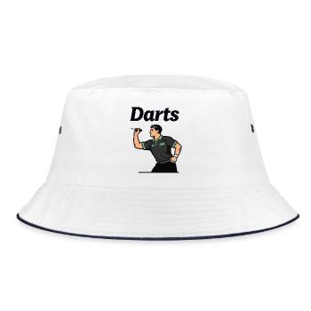 darts darts player - Bucket Hat - white/navy - Front