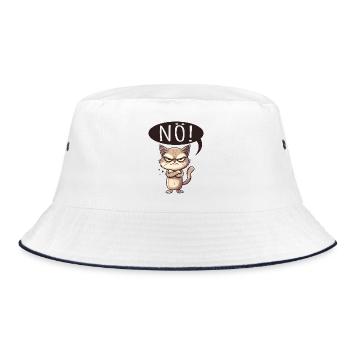 Something like nope - cat says no - Bucket Hat - white/navy - Front