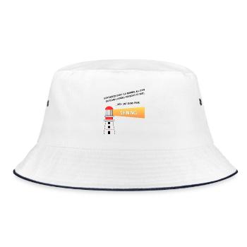 The lighthouse as a signpost in life - Bucket Hat - white/navy - Front