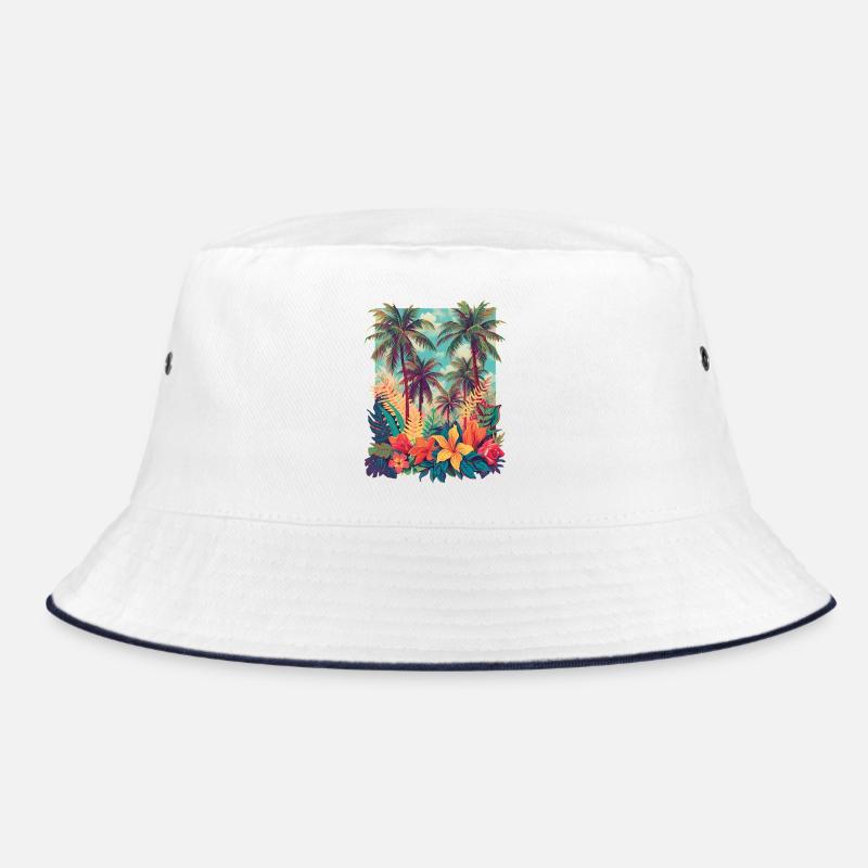Plage des Fleurs Tropicales - Bob - blanc/marine