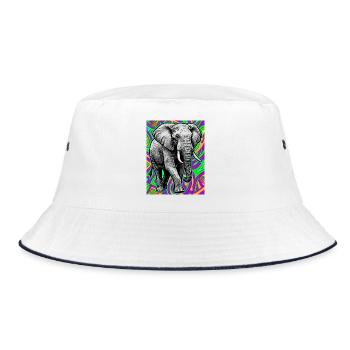 elephant - Bucket Hat - white/navy - Front
