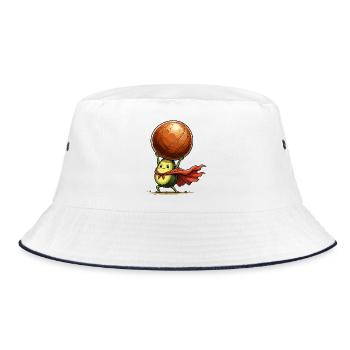 Avocado superhero lifts globe - Bucket Hat - white/navy - Front