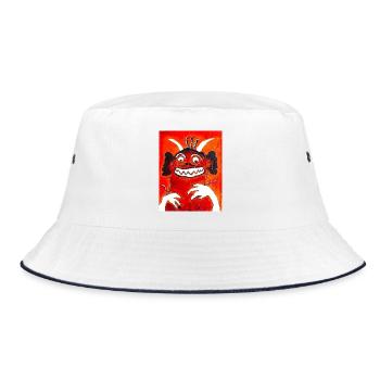 Das Monster - Bucket Hat - Weiß/Navy - Vorne