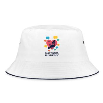 Multilingual hearts of Europe - Bucket Hat - white/navy - Front