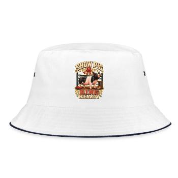 SHOW PIG RING READY - Bucket Hat - Weiß/Navy - Vorne