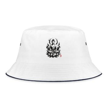 Buddha Ink Lotus Meditation - Bucket Hat - white/navy - Front