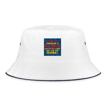 Six-Pack vs Cars: Get to Work - Bucket Hat - white/navy - Front