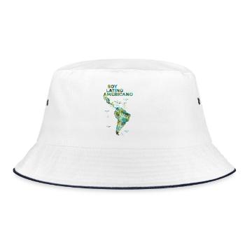 Soy Latino Americano Map Pride - Bucket Hat - white/navy - Front