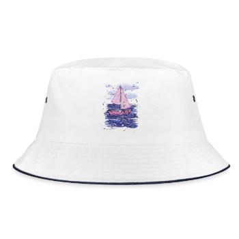 Esquisse maritime du voilier Lucky 28 - Bob - blanc/marine - Devant