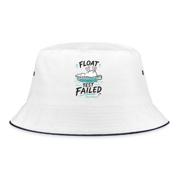 Dead Unicorn im Badereifen: Float Test Failed - Bucket Hat - Weiß/Navy - Vorne