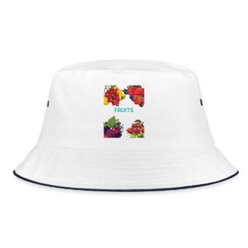 Colorful Fruits - Tropical Theme - Bucket Hat - white/navy - Front