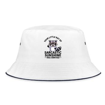 Kleiner Sarkastischer Sonnenschein Waschbär - Bucket Hat - Weiß/Navy - Vorne