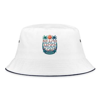 Beach Mode ON Beach Club T-Shirt - Bucket Hat - white/navy - Front
