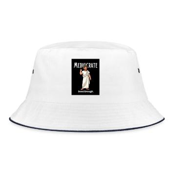 Mittelmäßig reicht gut - Bucket Hat - Weiß/Navy - Vorne