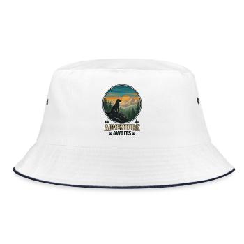 Hiking - Outdoor Adventure - Adventure Awaits - Bucket Hat - white/navy - Front
