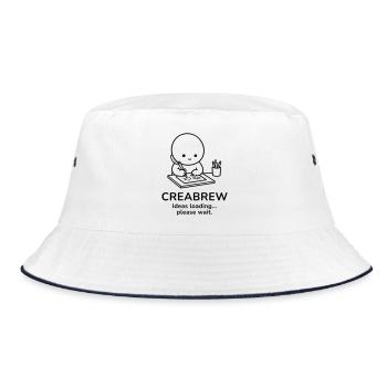 Creabrew – Ideas Loading | Creative Mind Mood - Bucket Hat - white/navy - Front