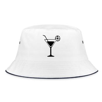 Barman cadeau de cocktail en verre de cocktail - Bob - blanc/marine - Devant