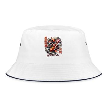 Devilish Hannya Art - Bucket Hat - Weiß/Navy - Vorne