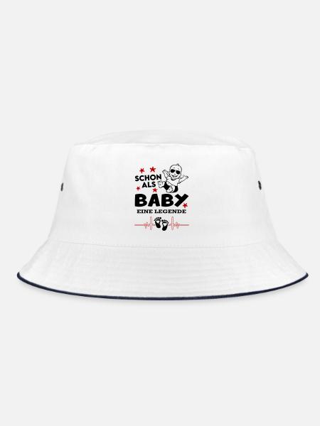 Schon als Baby eine Legende Säugling Strampler - Bucket Hat - Weiß/Navy - Vorne