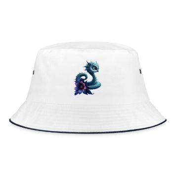 Dragon bleu à fleur violette - Bob - blanc/marine - Devant
