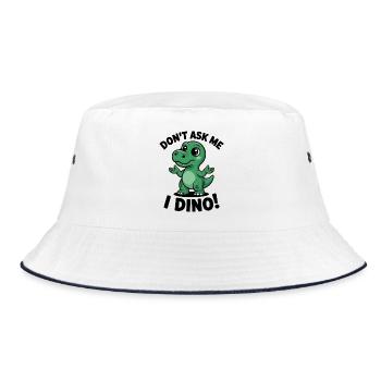 Don't Ask Me - I Dino! - Bucket Hat - white/navy - Front