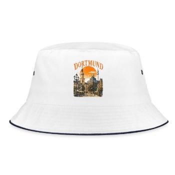  Vintage Dortmund Skyline historische - Bucket Hat - Weiß/Navy - Vorne
