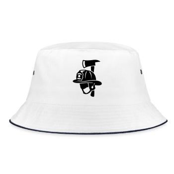 Logo frontal du casque de pompier - Bob - blanc/marine - Devant