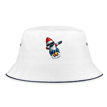 Dabbing Rocket - Bucket Hat - white/navy - Front