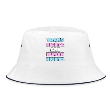 Trans Rights Are Human Rights - Bucket Hat - white/navy - Front