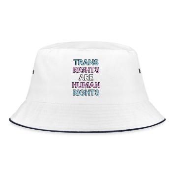 Les droits trans sont des droits humains - Fierté trans - Bob - blanc/marine - Devant