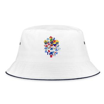Latin American Resistance  - Bucket Hat - white/navy - Front