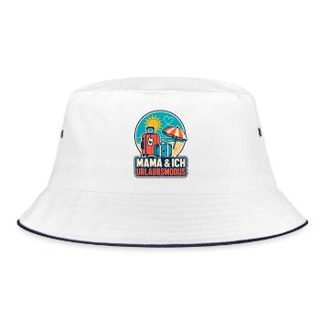 Mama & Ich Urlaubsmodus - Bucket Hat - Weiß/Navy - Vorne