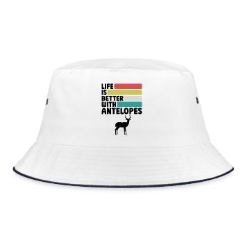 Antelope Humor Safari Africa - Bucket Hat - white/navy - Front