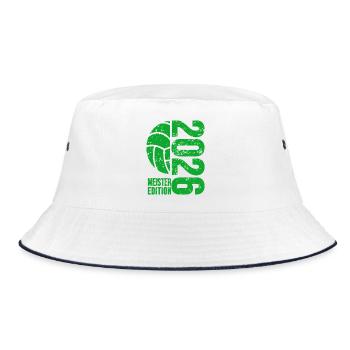 Volleyball Master Shirt 2026, Green , Bottle - Bucket Hat - white/navy - Front