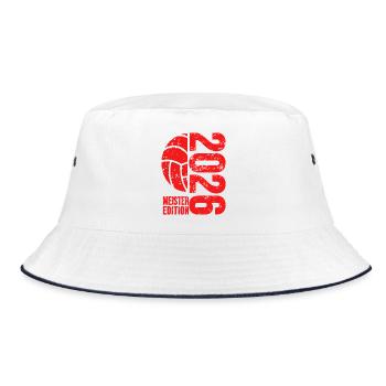 Volleyball Master Shirt 2026, Red, Hoodie, Mug - Bucket Hat - white/navy - Front