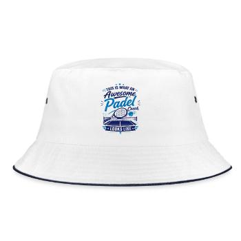 Padel Coach T-Shirt | Padel Tennis - Bucket Hat - white/navy - Front