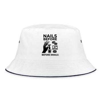 nails before mails - Bucket Hat - white/navy - Front