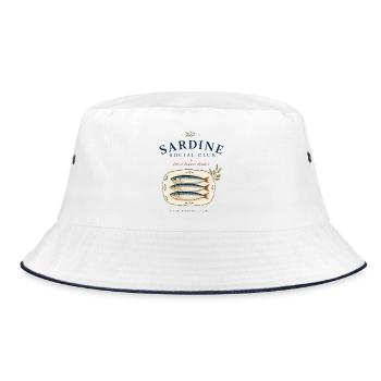 Sardine Social Club Mediterranean Retro - Bucket Hat - white/navy - Front