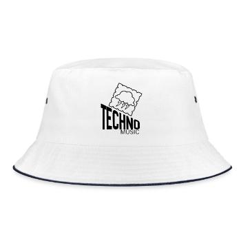 Techno - Bucket Hat - Weiß/Navy - Vorne