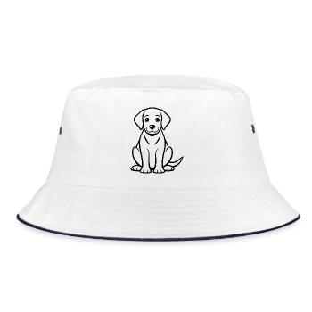 Labrador Puppy - Bucket Hat - white/navy - Front