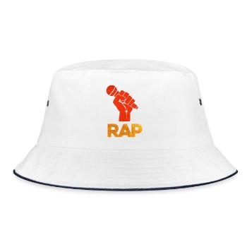 Poing Microphone Rap Vif - Bob - blanc/marine - Devant