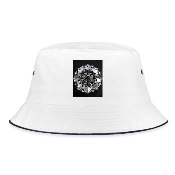 Mandala géométrique diamant - Bob - blanc/marine - Devant