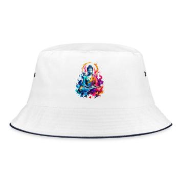 Buddha Meditation Color Splash - Bucket Hat - white/navy - Front