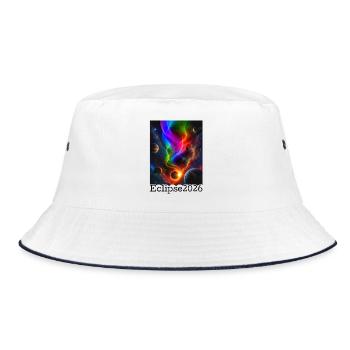 Nebula Neon Eclipse 2026 limitierte Ausgabe - Bucket Hat - Weiß/Navy - Vorne