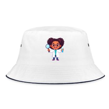Kawaii Chemist – Art amusant du laboratoire scientifique - Bob - blanc/marine - Devant